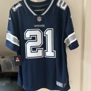 Nike Navy and White Men's Shirt